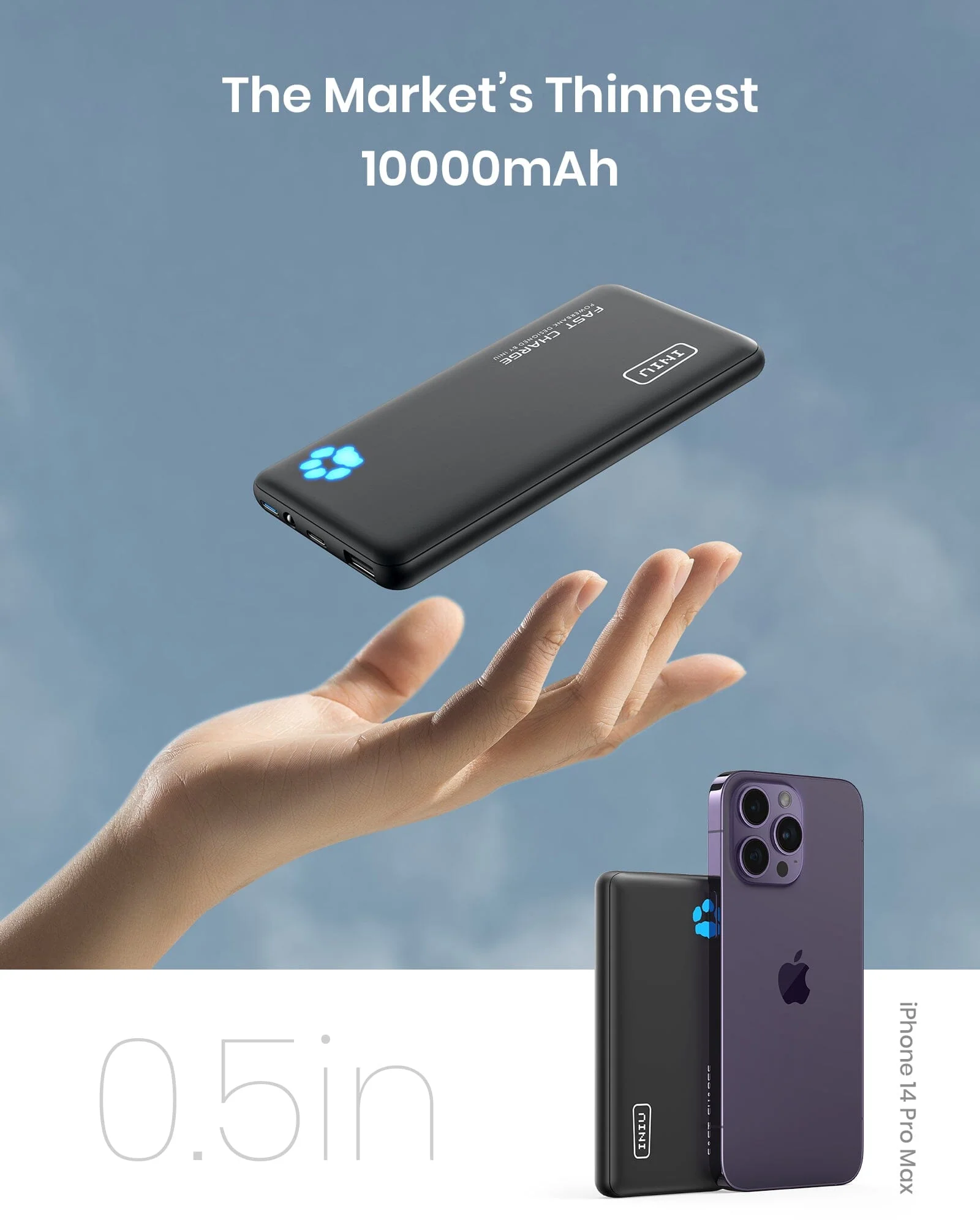 INIU B3 Portable Charger, 20W PD3.0 Slimmest 10,000mAh - Image 5