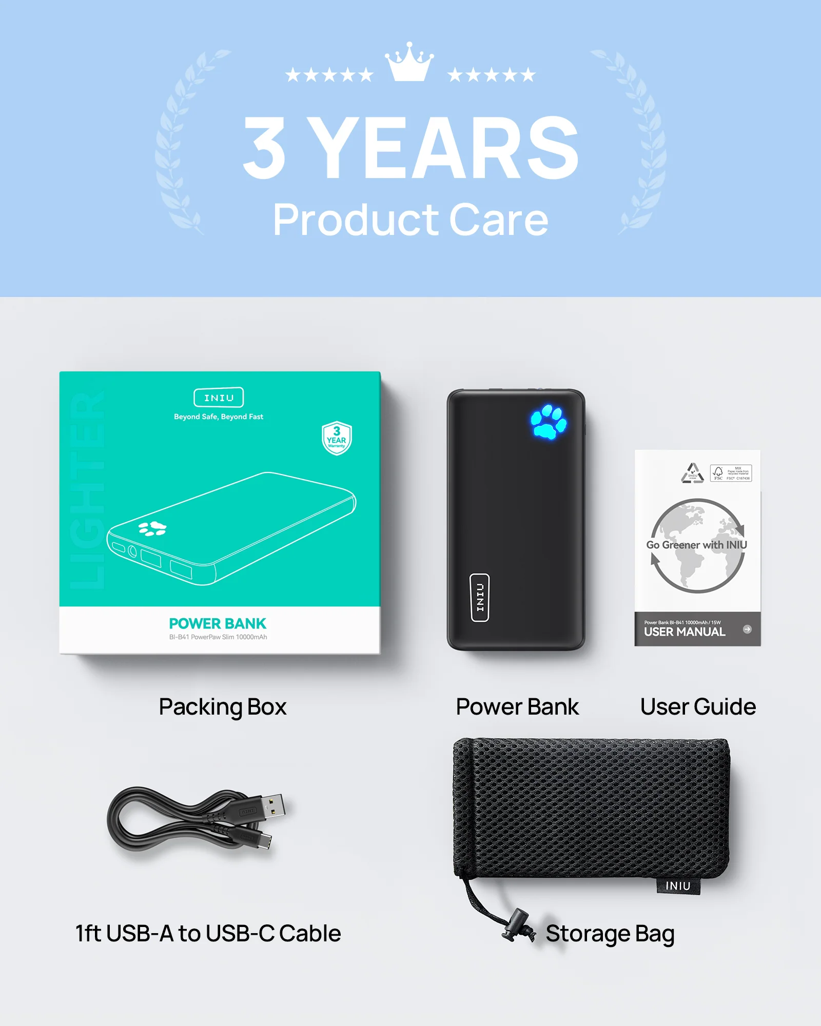 INIU B41 Power Bank 15W High Speed Charging Slimmest 10,000mAh - Image 7