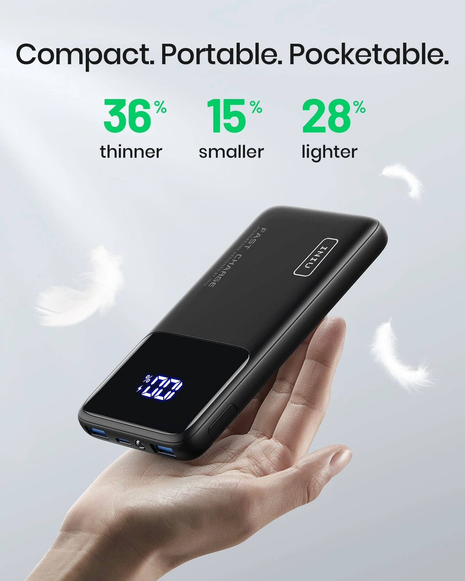 INIU B6 10,000mAh 22.5W, Built-in Holder,Compatible with iPhone 14 13 12 Pro Samsung S21 Google LG iPad Tablet, etc. - Image 3