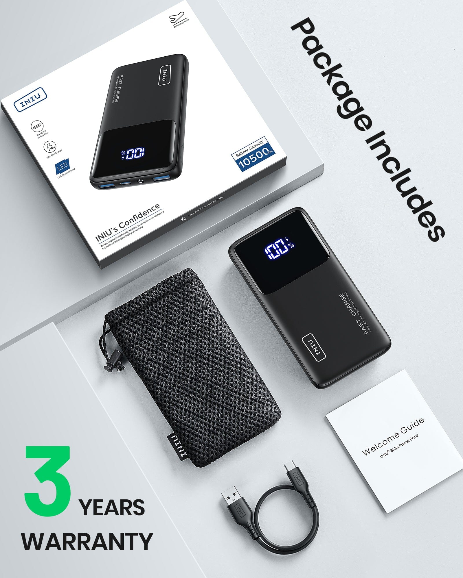INIU B6 10,000mAh 22.5W, Built-in Holder,Compatible with iPhone 14 13 12 Pro Samsung S21 Google LG iPad Tablet, etc. - Image 5
