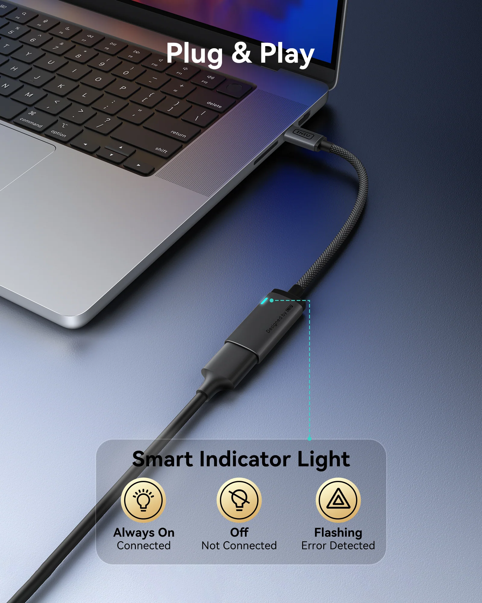 INIU C60 USB-C to HDMI Adapter 4K 60Hz for iPhone & MacBook - Image 6