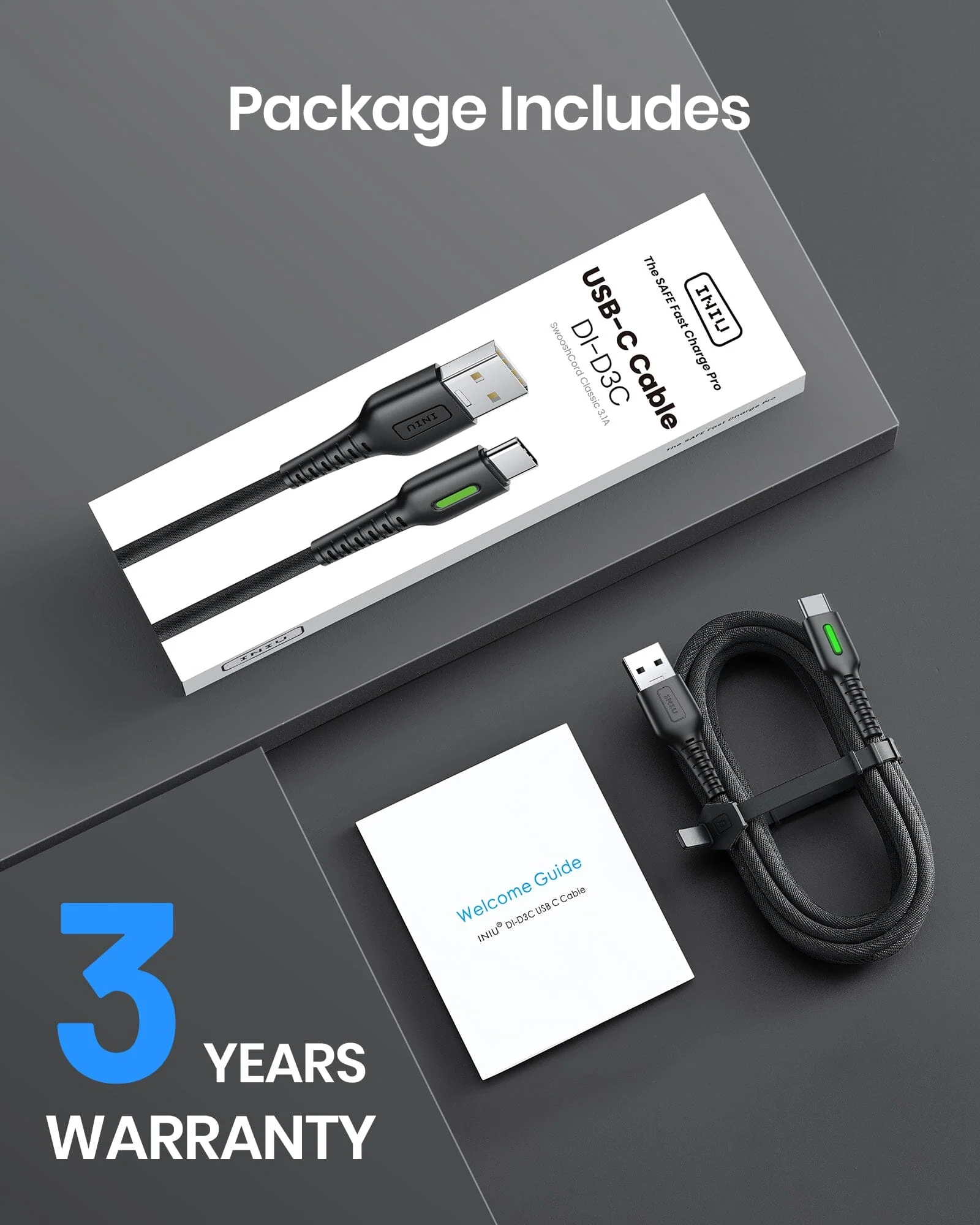 INIU D3C-1P Nylon USB C Cable - Image 5