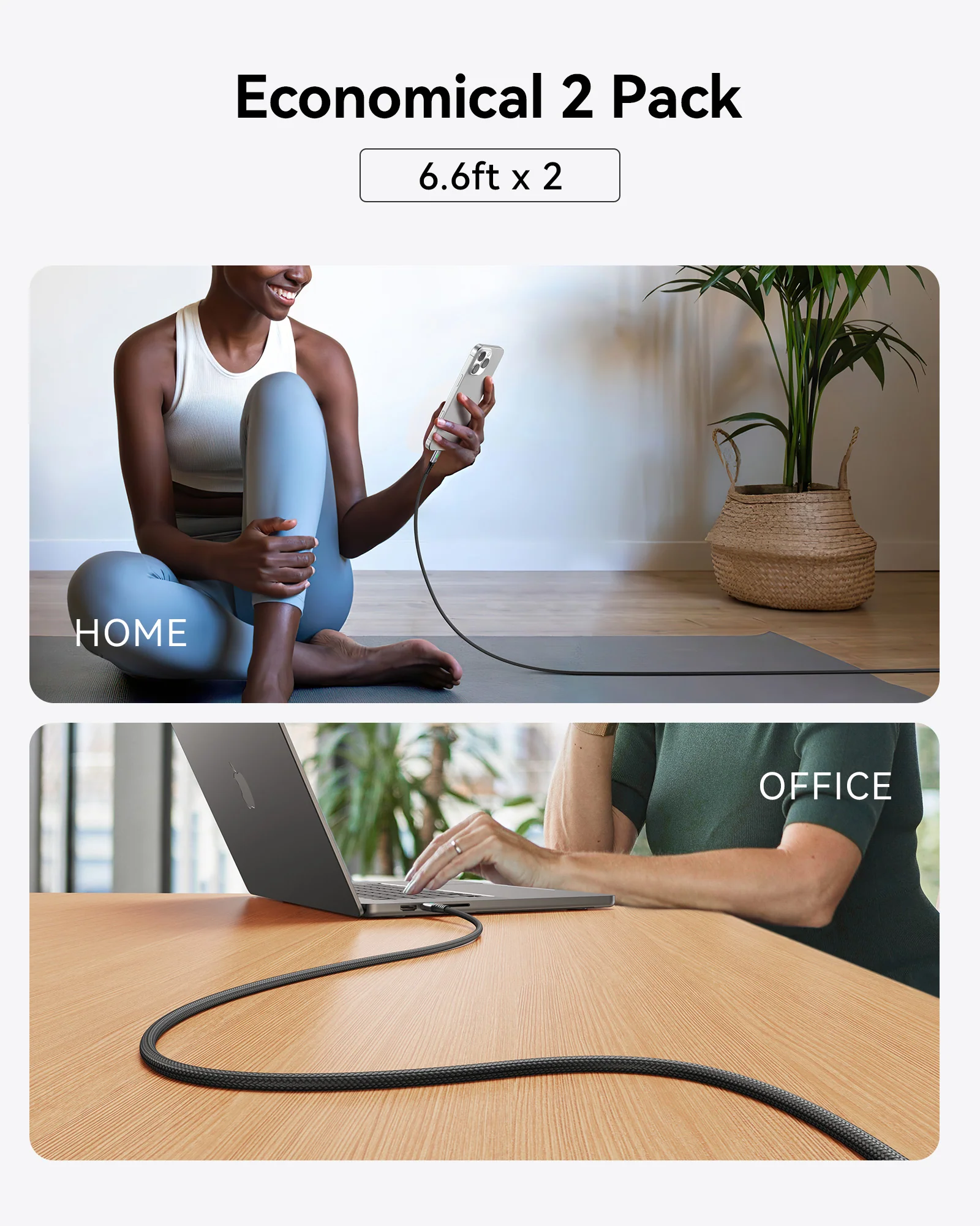 INIU D7CC USB C to C Cable 240W (6.6ft, 2-Pack) - Image 8