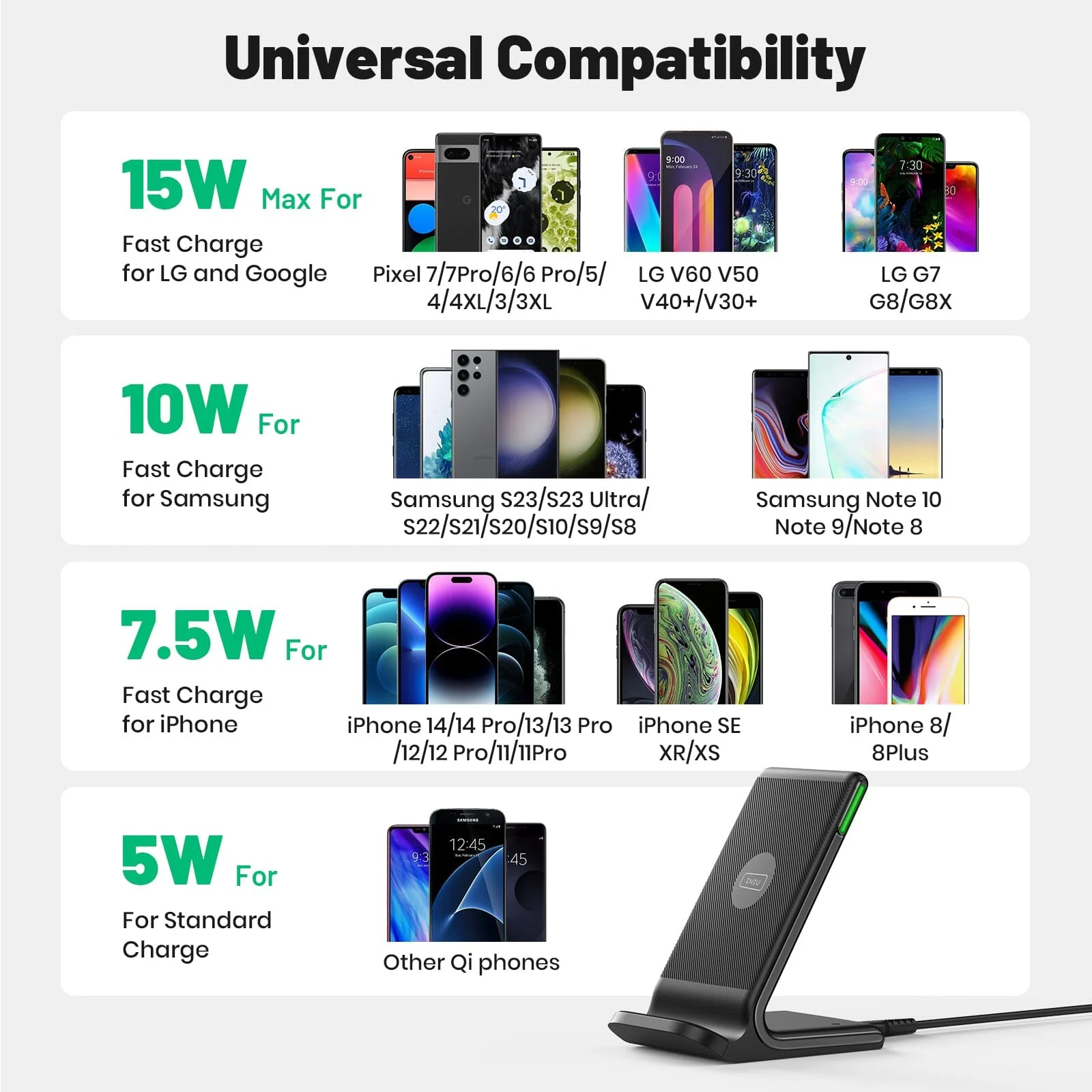 INIU I211 15W Qi-Certified Wireless Charger with Sleep-Friendly Adaptive Light - Image 4