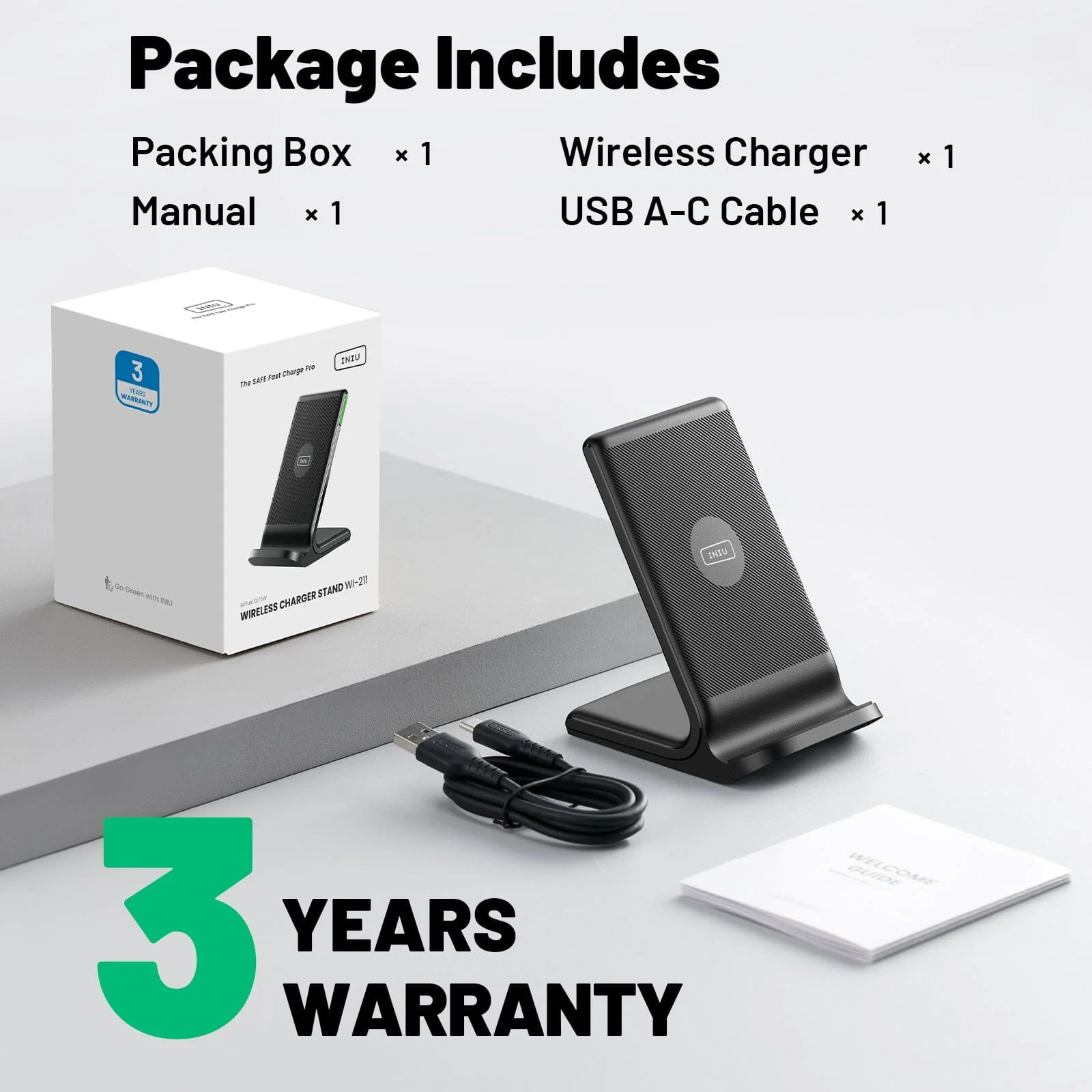 INIU I211 15W Qi-Certified Wireless Charger with Sleep-Friendly Adaptive Light - Image 7