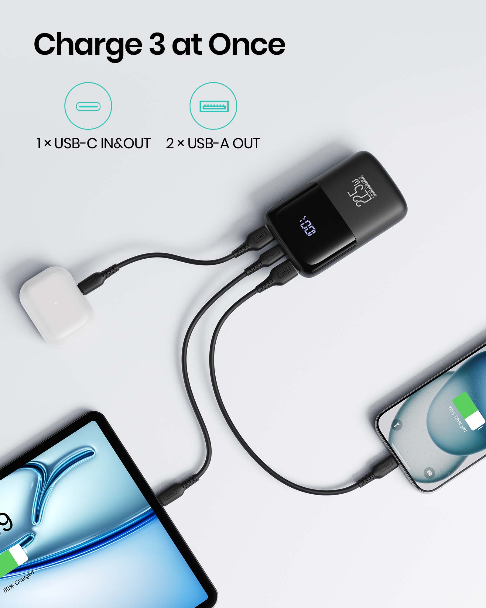 INIU B61 Power Bank 10000mAh, 3-Port Design - Image 12