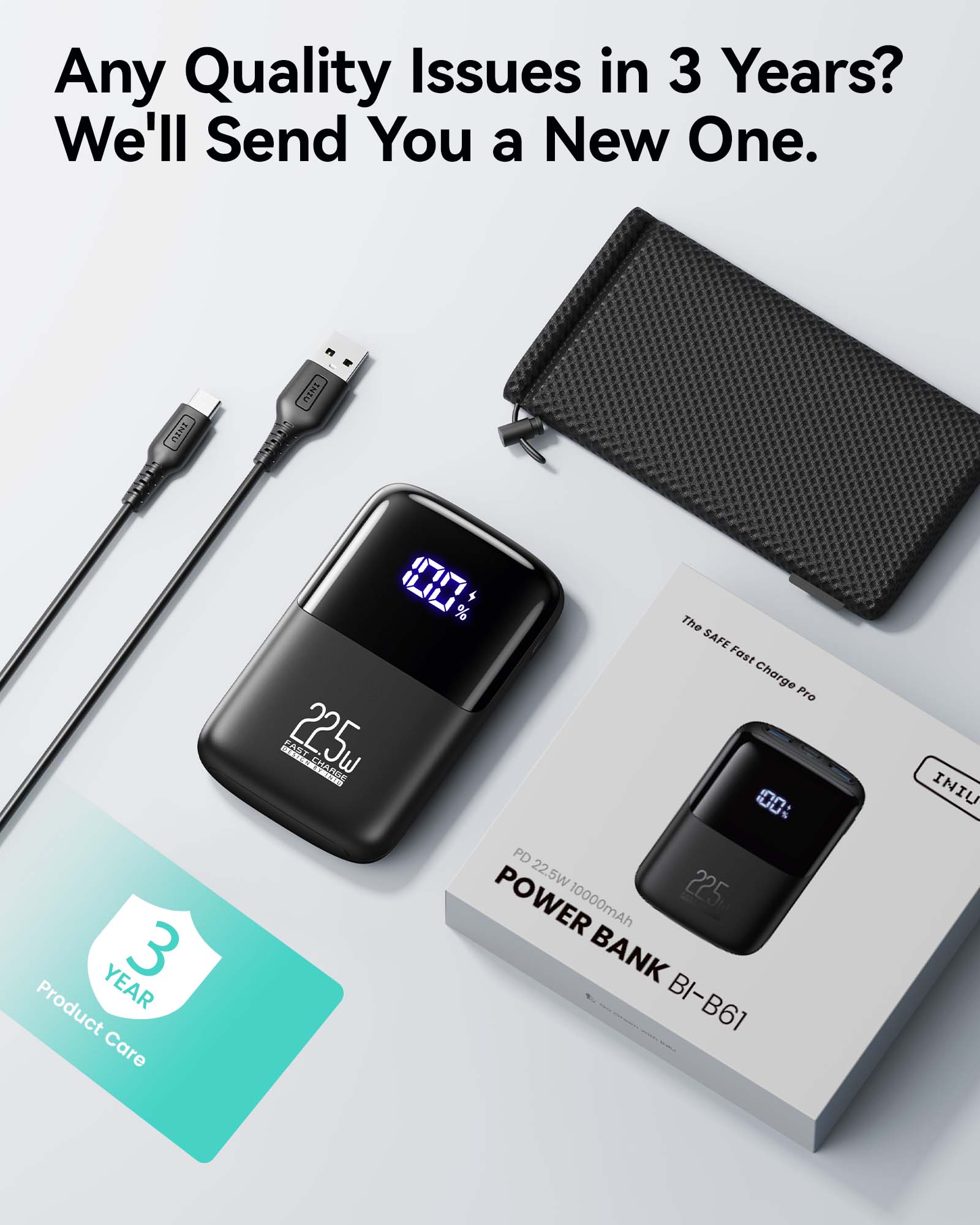 INIU B61 Power Bank 10000mAh, 3-Port Design - Image 13