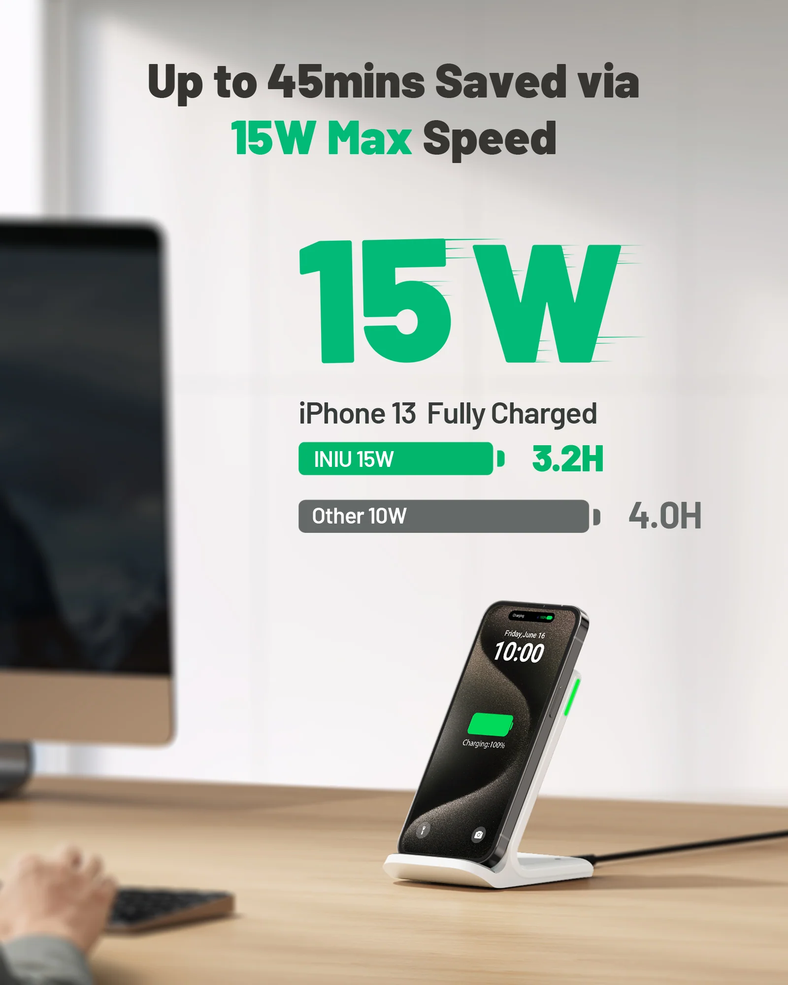 INIU I211-White 15W Qi-Certified Wireless Charger - Image 4