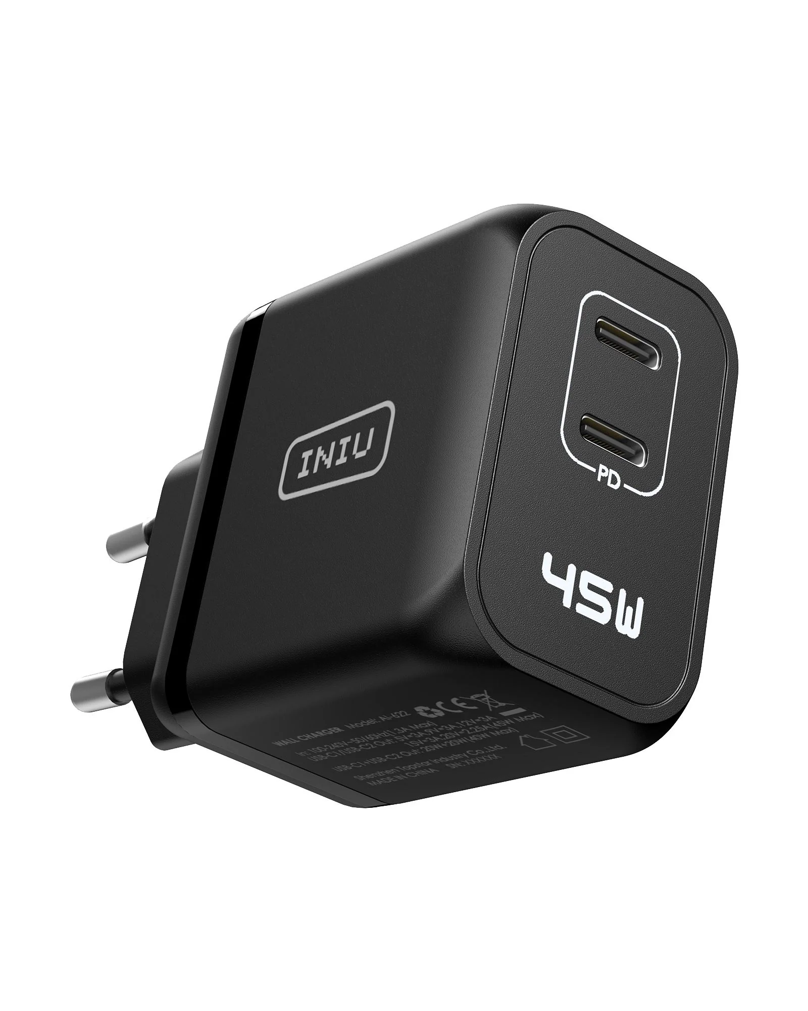 INIU I622 USB C Charger 45W, GaN PD Dual Port Type C Charger Fast Charging Block, Foldable USB-C Wall Charger Power Adapter - Image 9