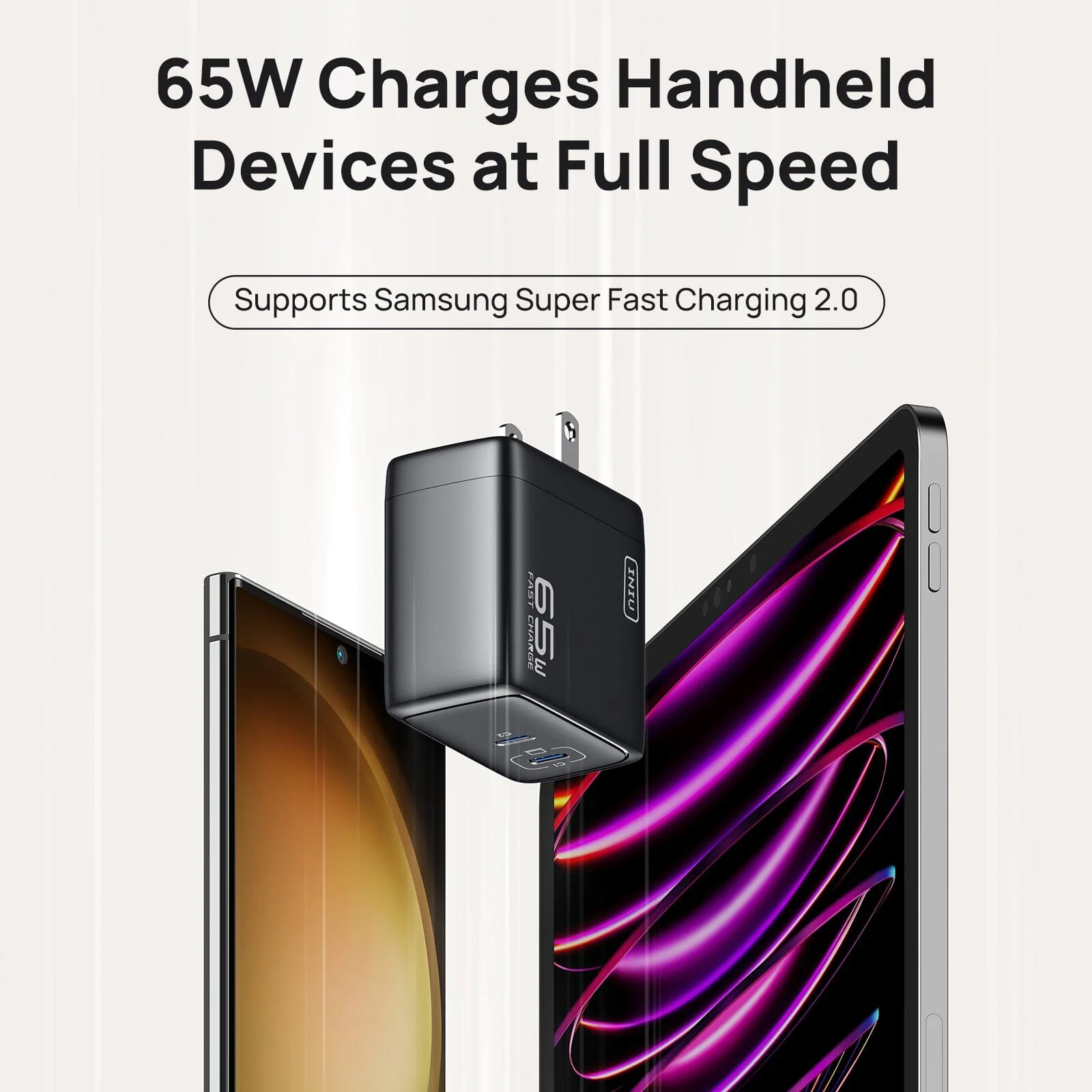 INIU I624 65W Dual Ports Wall Charger, GaN Material - Image 3