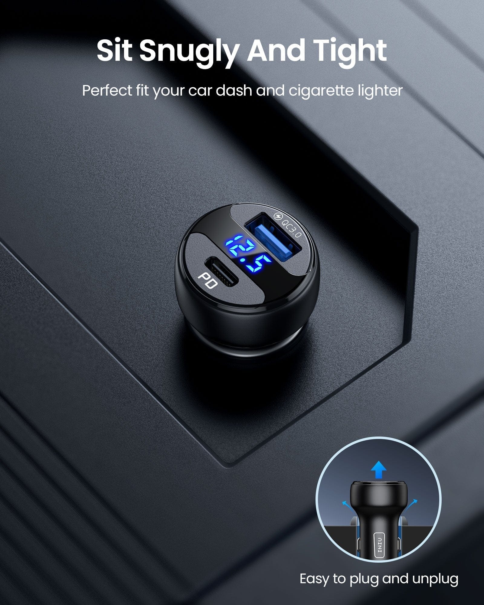 INIU I711 2-Port Ultra Fast Car Charger 66W£¬Compatible with iPhone 14 13 12 Pro Samsung S21 Google LG iPad Tablet, etc. - Image 4