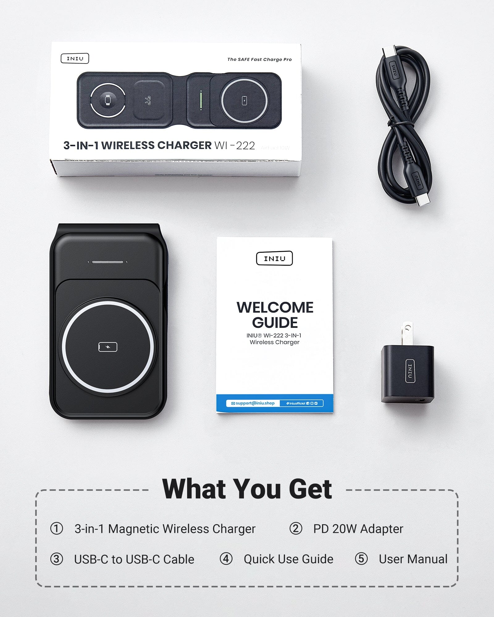 INIU Magnetic Foldable 3 in 1 Wireless Charger for APPLE devices - Image 7