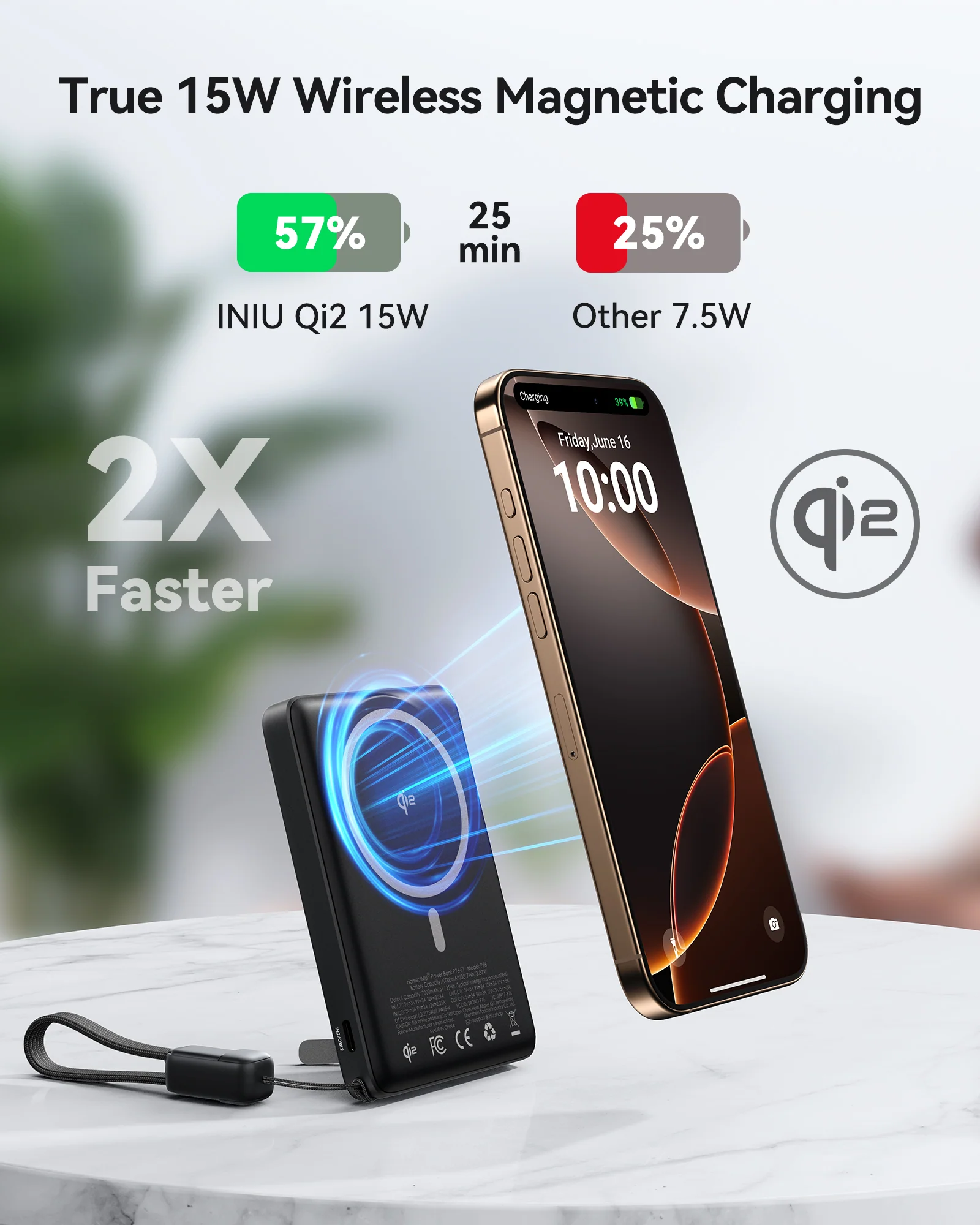 INIU MagPro P76-P1 Wireless Charger Qi2 15W 10000mAh - Image 4