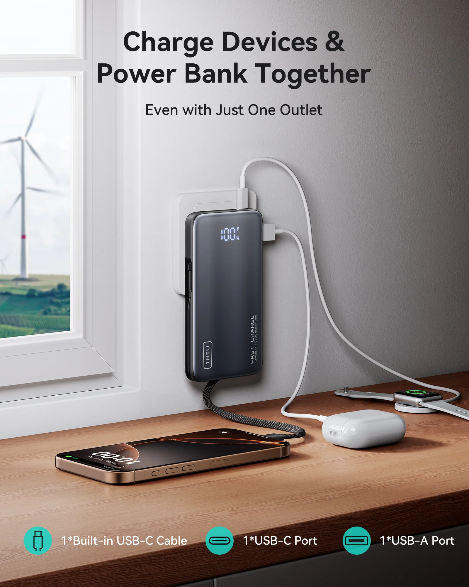 INIU Multi P24 Power Bank 45W 10000mAh - Image 5