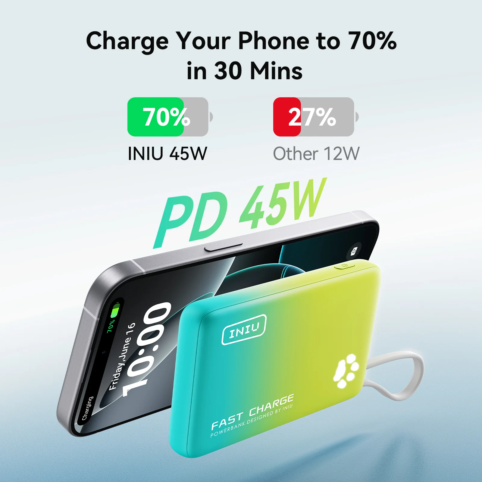 INIU Pawsible P41L Power Bank with Build in Cable Slimmest 45W 10000mAh - Image 3