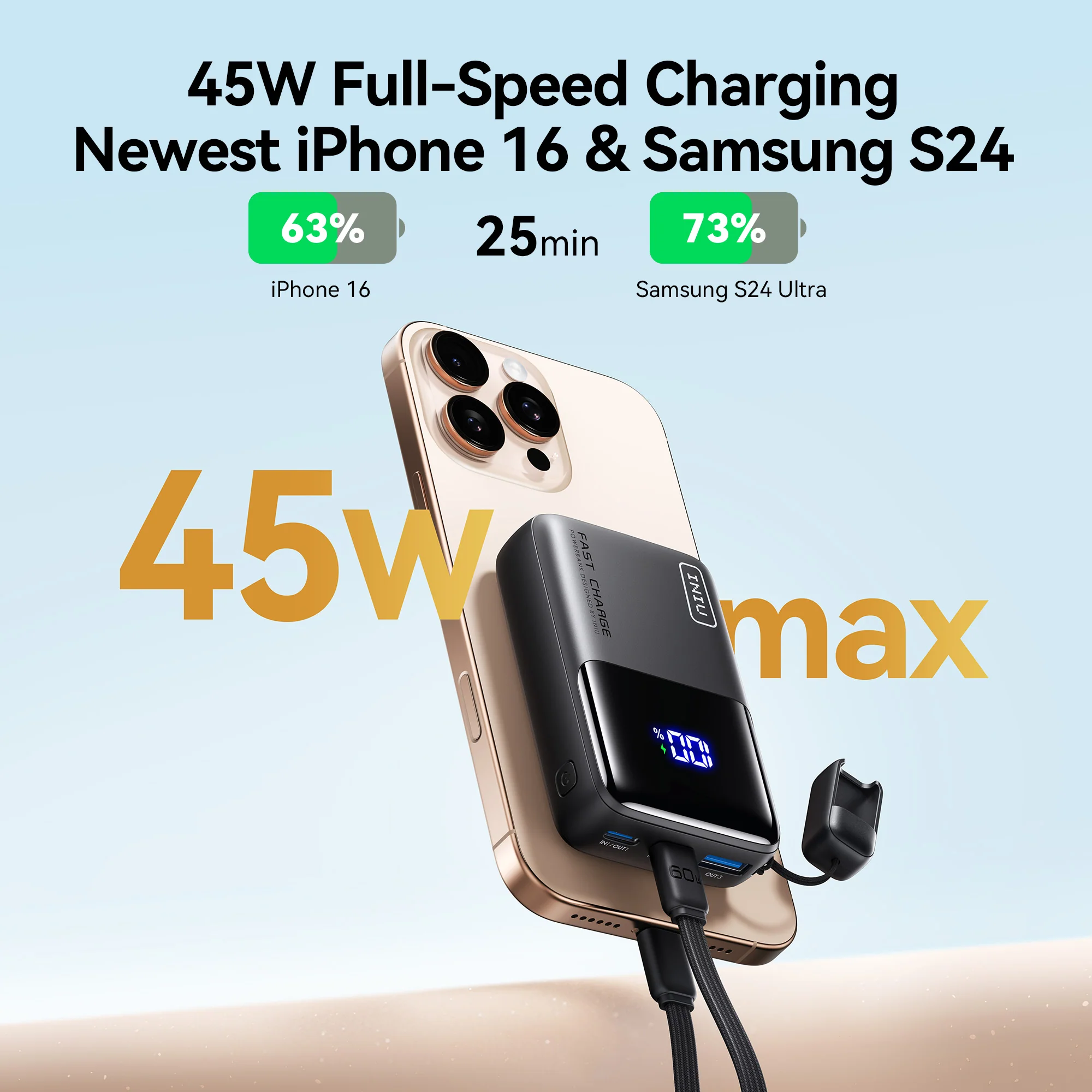 INIU Carry P50 Power Bank 45W Smallest 10,000mAh - Image 3