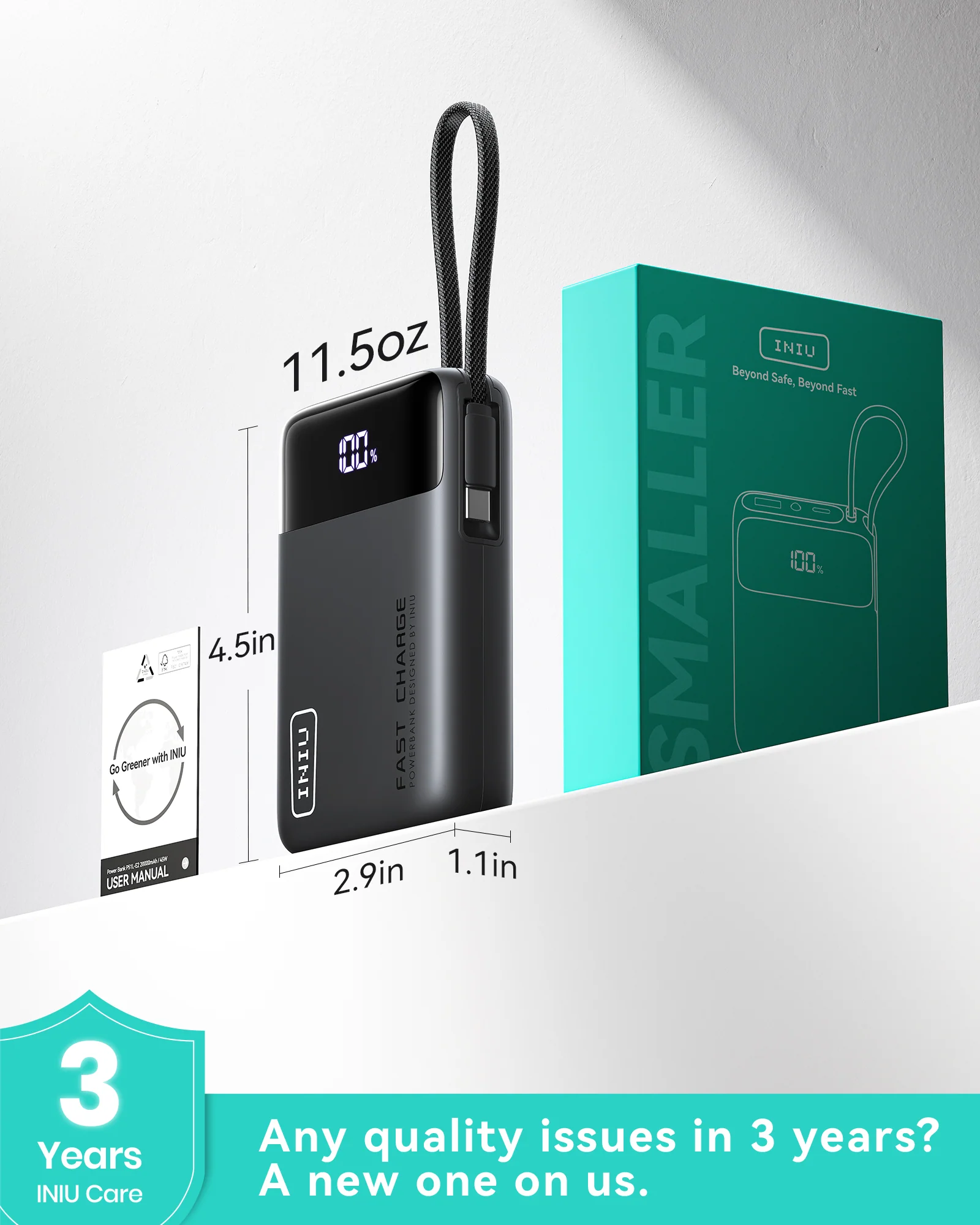 INIU Carry P51L 45W USB-C Portable Charger | 20000mAh - Image 8