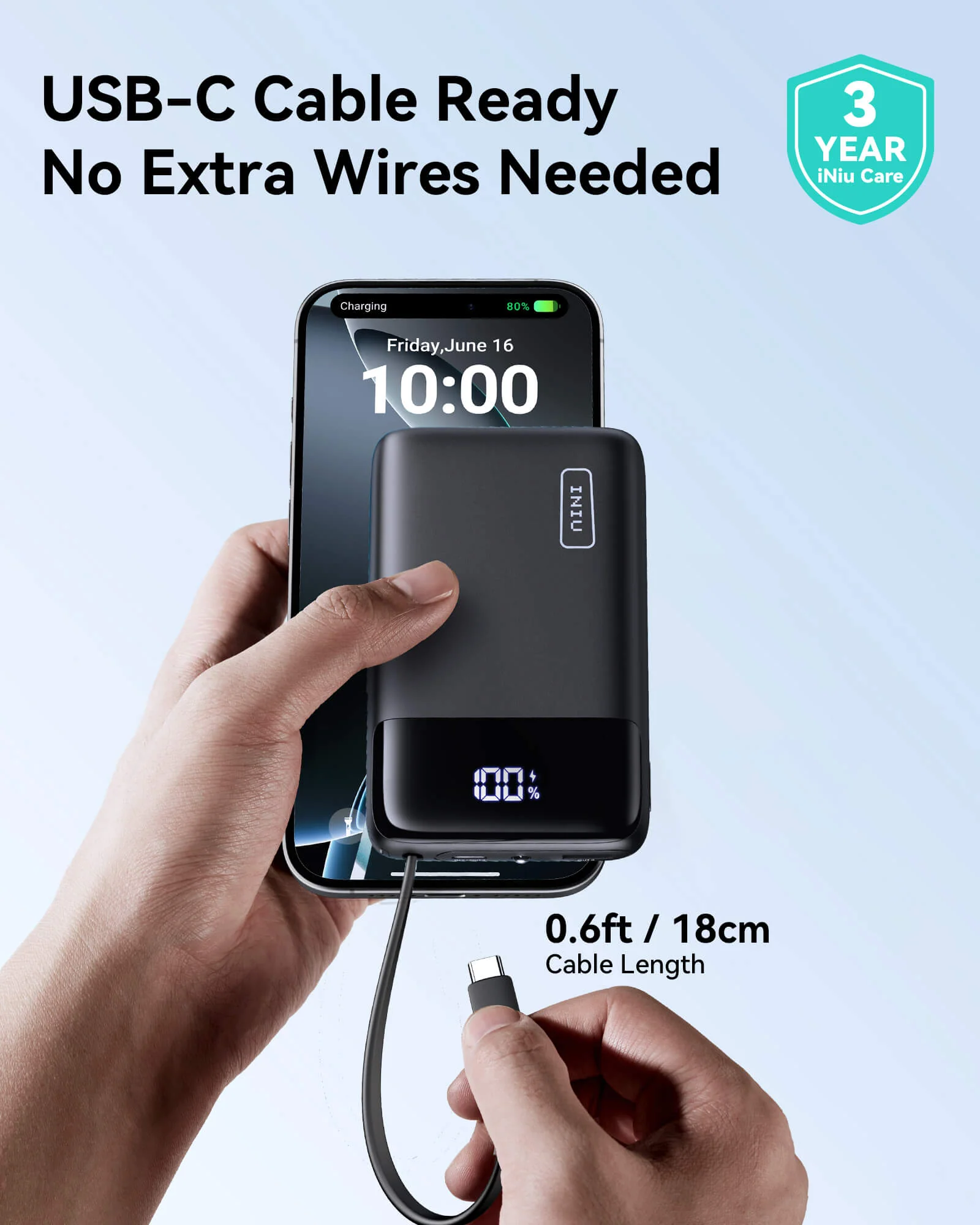 INIU P51L-E2 Power Bank Black - Image 5