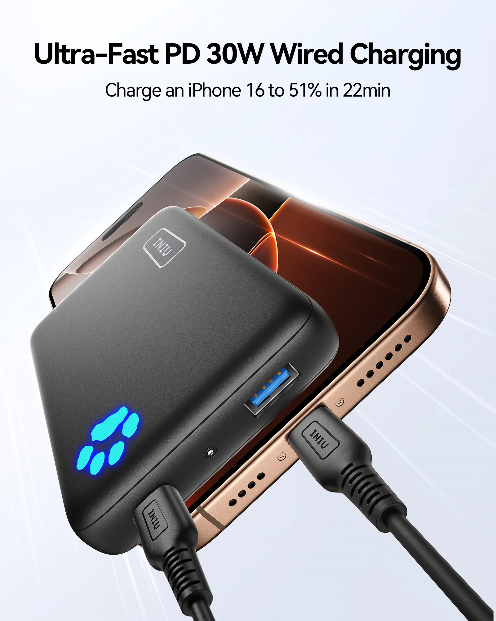 INIU Pawsible P43 Power Bank Qi2 15W 10,000mAh Magsafe - Image 3
