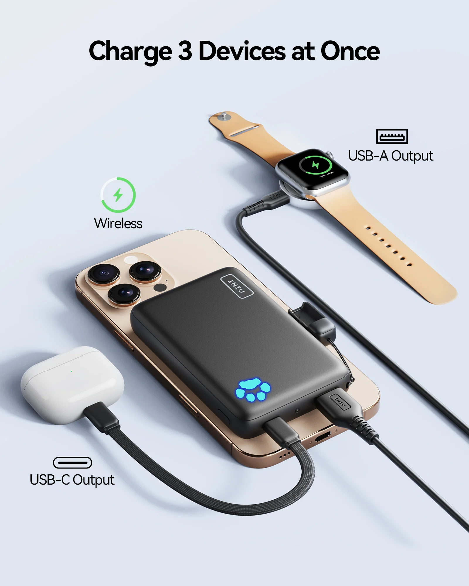 INIU Pawsible P43 Power Bank Qi2 15W 10,000mAh Magsafe - Image 4
