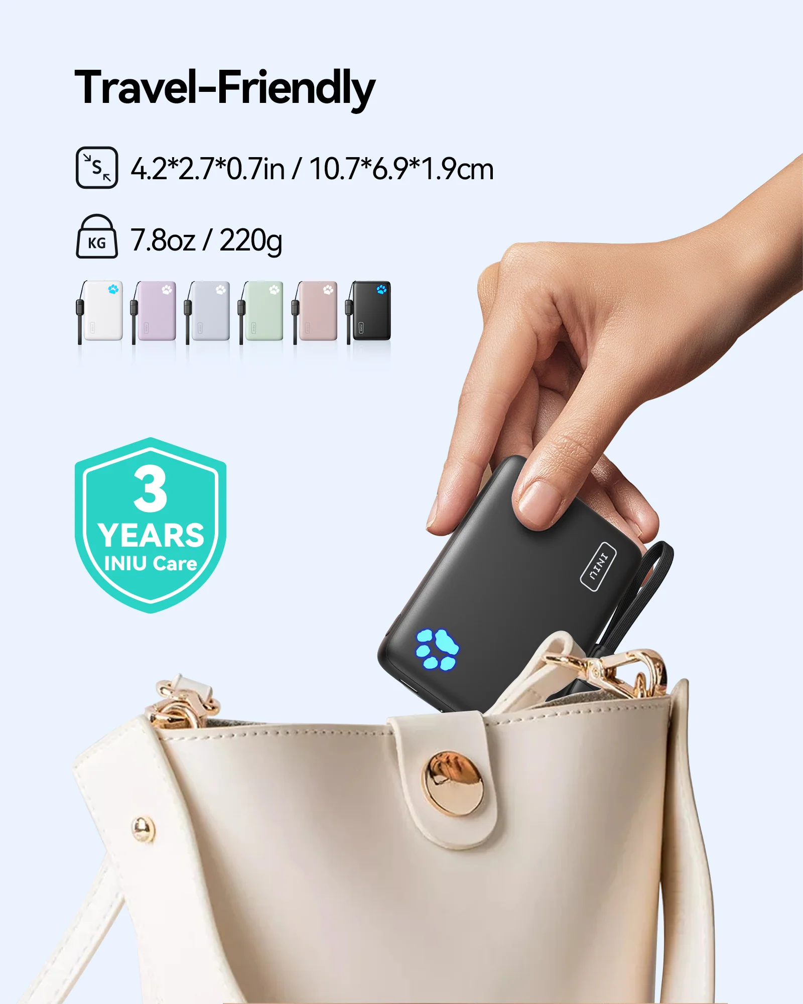 INIU Pawsible P43 Power Bank Qi2 15W 10,000mAh Magsafe - Image 7