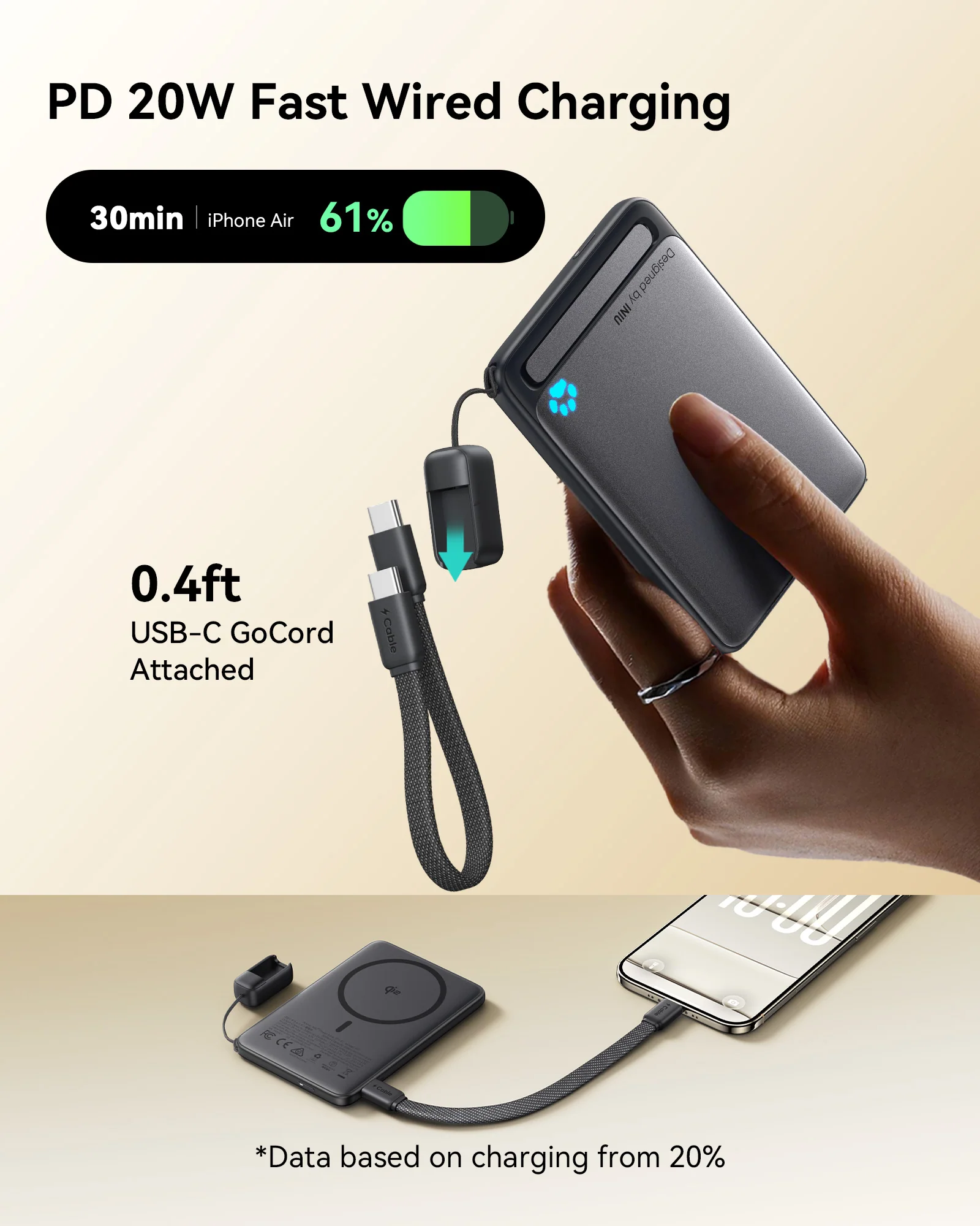 INIU SnapGo P71 Power Bank Magsafe Qi2 15W Slimmest 5,000mAh - Image 4