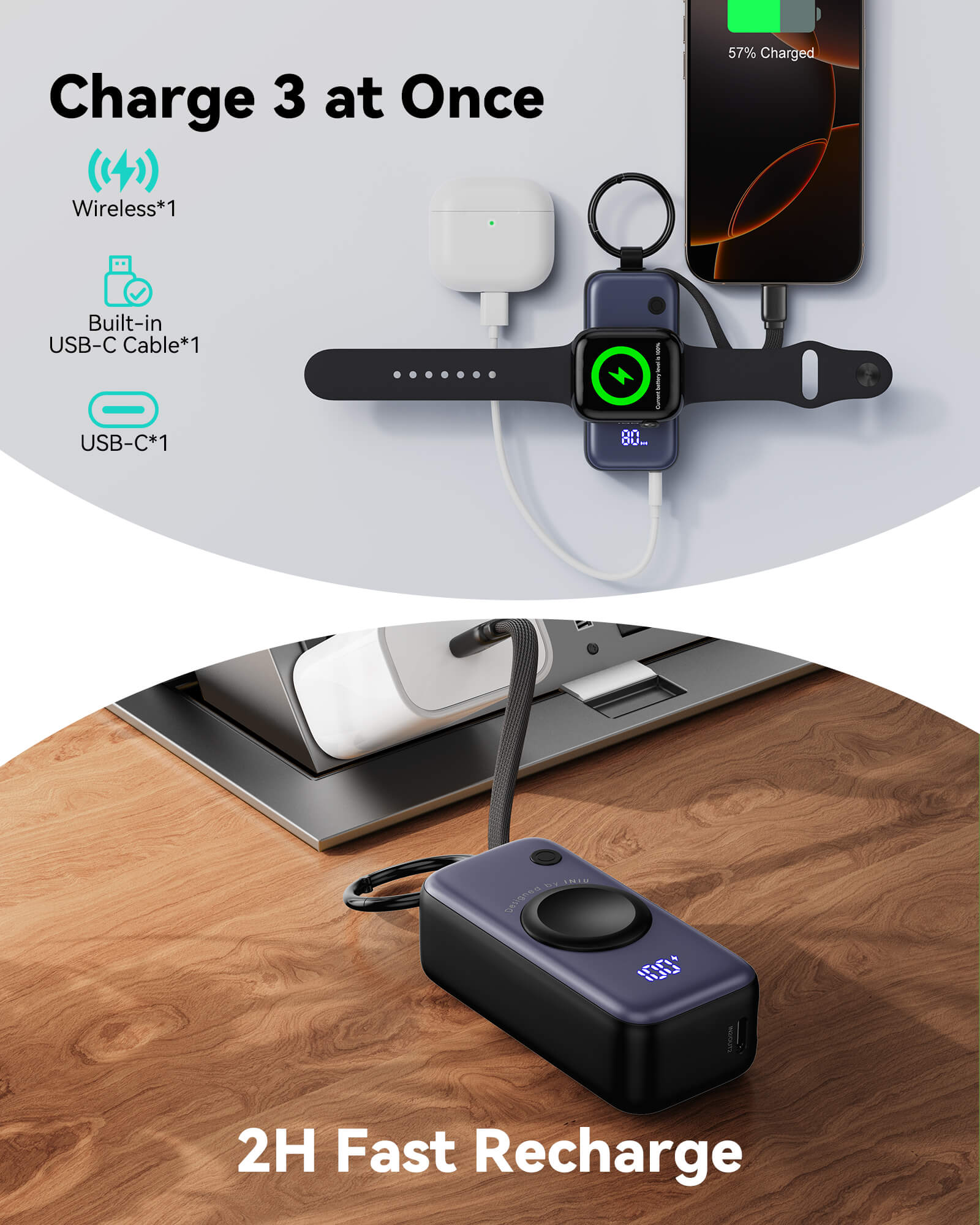 INIU SnapGo P81-E1 Power Bank White - Image 5