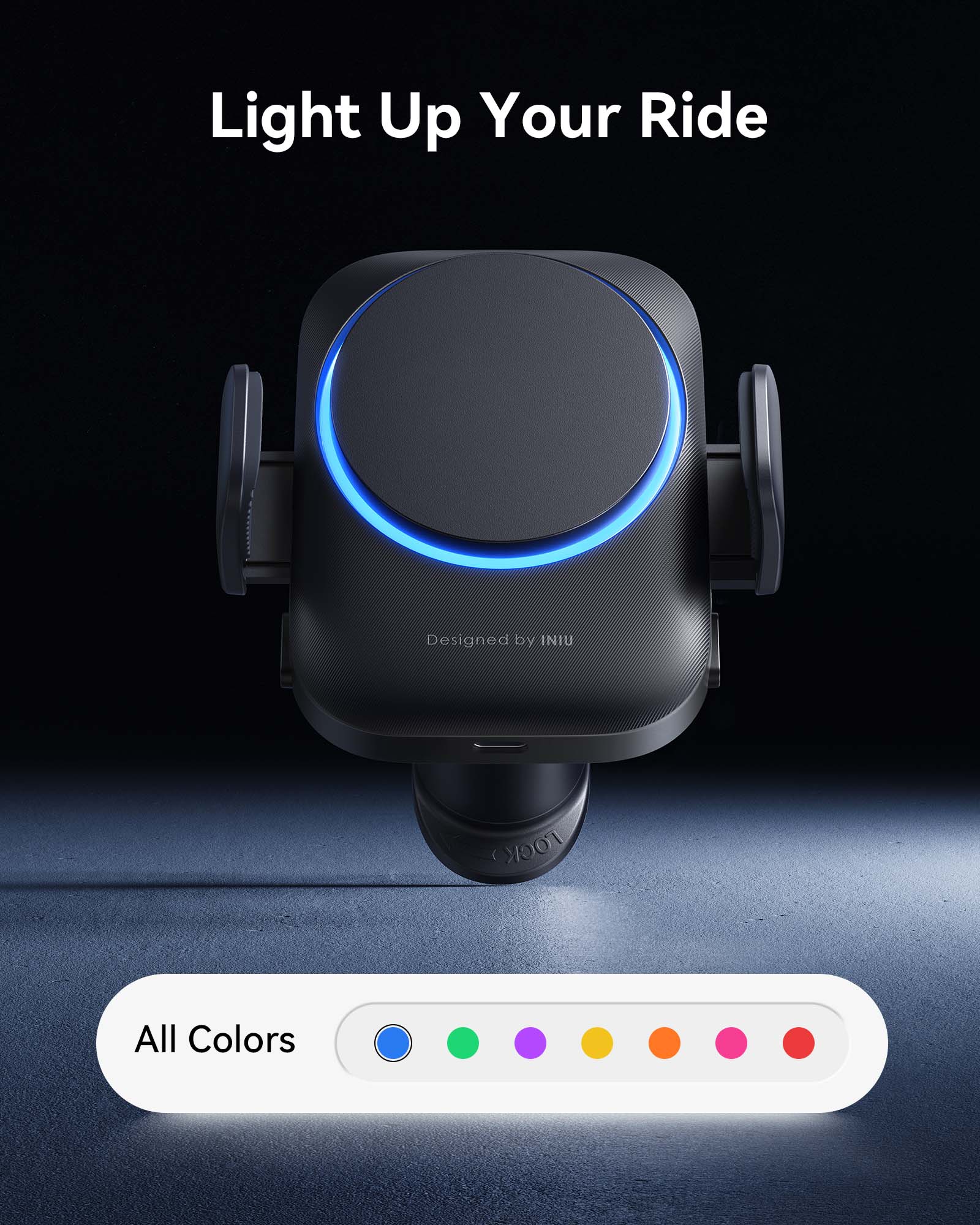 INIU SnapGo V11 Qi2 15W Magnetic Wireless Car Charger Black - Image 6