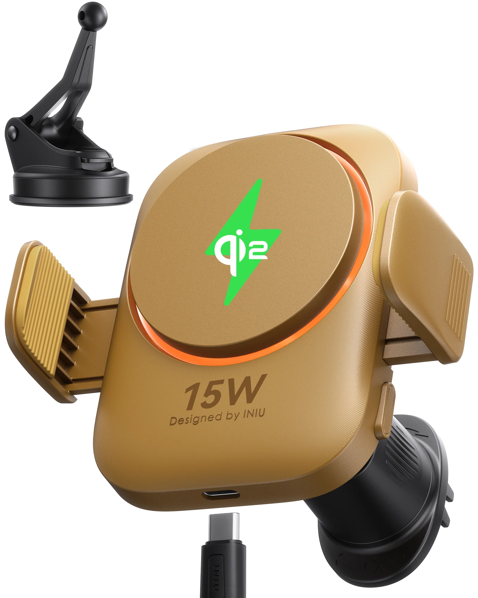 INIU SnapGo V11 Qi2 15W Magnetic Wireless Car Charger - Image 11