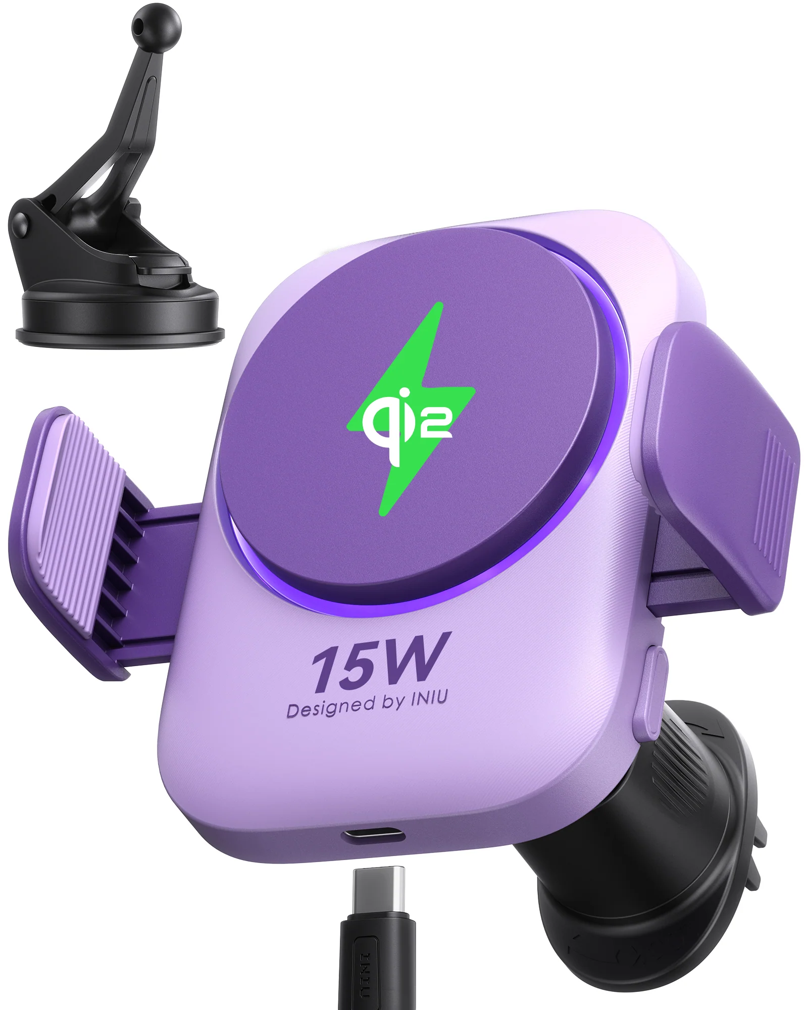 INIU SnapGo V11 Qi2 15W Magnetic Wireless Car Charger - Image 12