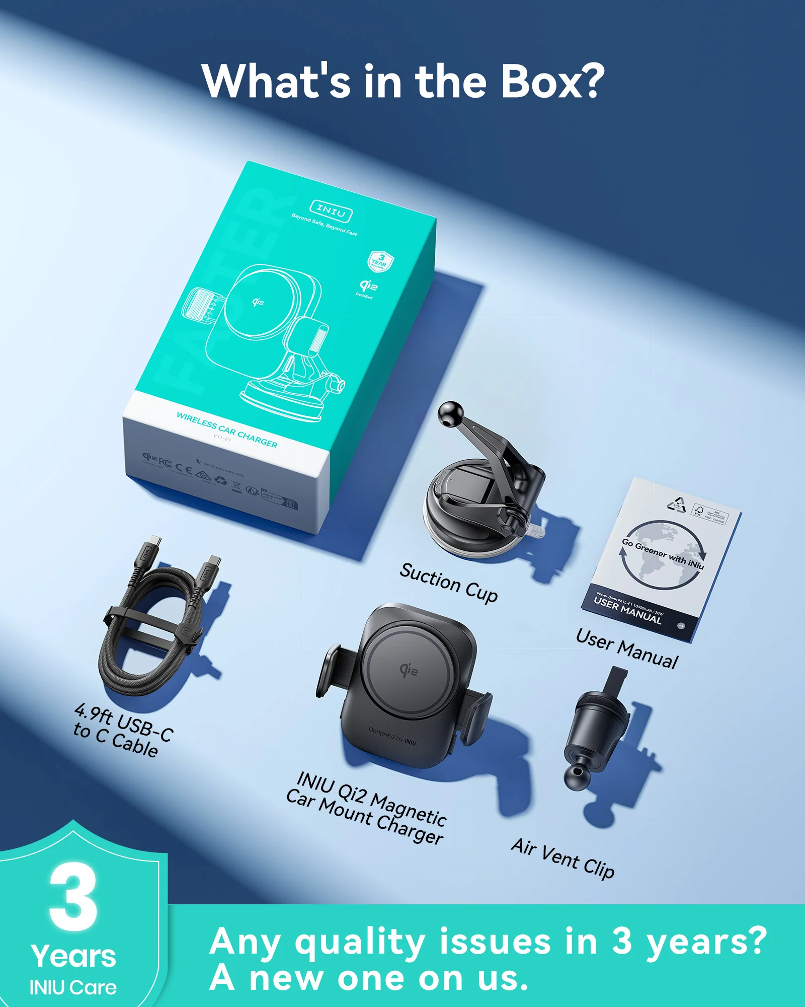 INIU SnapGo V11 Qi2 15W Magnetic Wireless Car Charger - Image 8