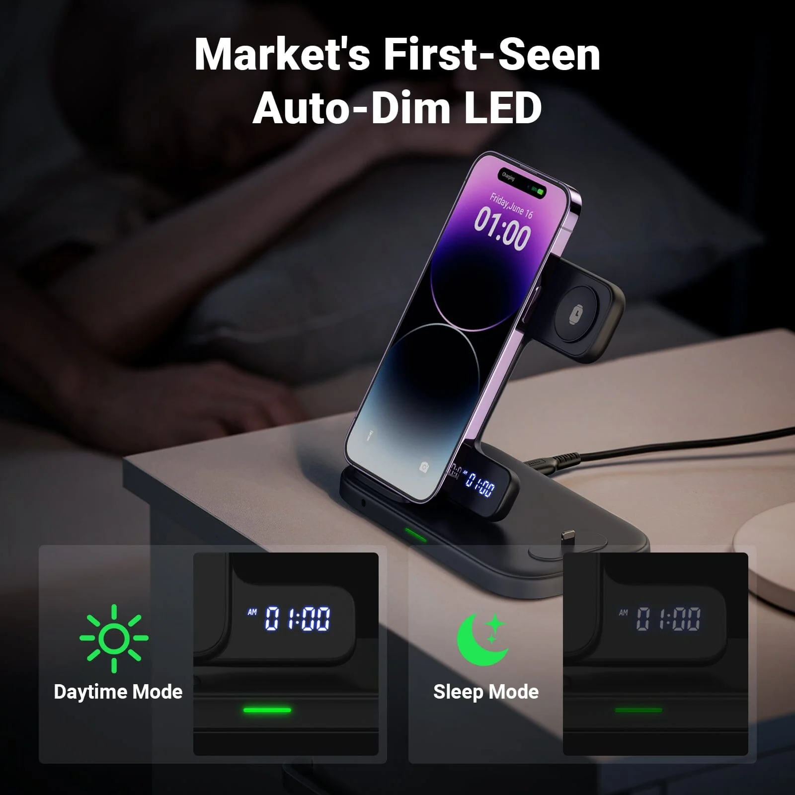 INIU I220 Qi-Certified 3 In 1 Fast Wireless Charger - Image 5